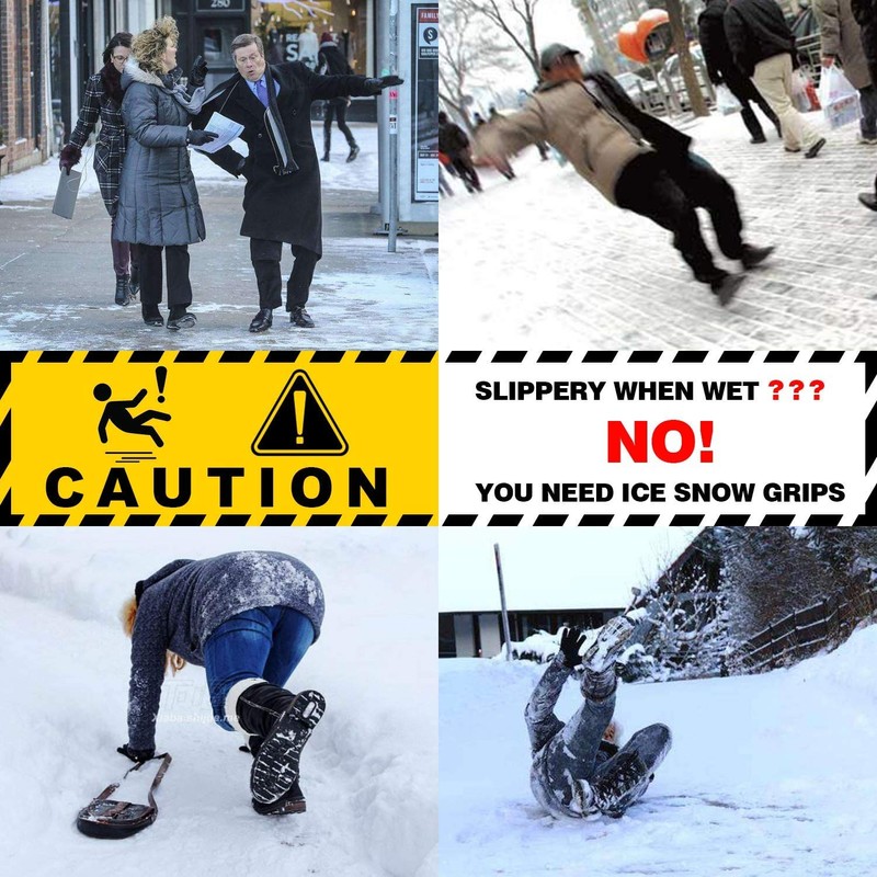 Ice Cleats, Ice Grips Traction Cleats Grippers Non-Slip Over Shoe/Boot