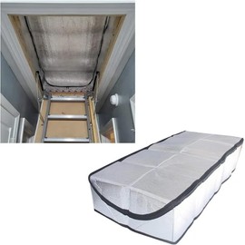 Attic Stairs Insulation Cover 25"x54"x11", Attic Door Insulation Cover, R-Value 15.5 Attic Hatch Insulation, Class A Fireproof Attic Tent Ladder Insulation Cover Kit