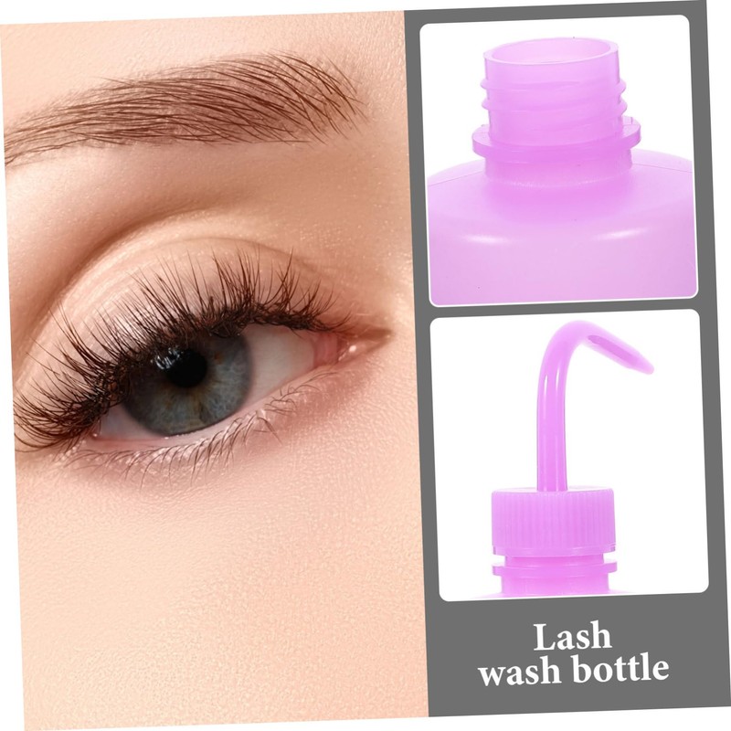 VICASKY 2pcs Lash Washing Bottles with Curved Spout Durable Squeeze