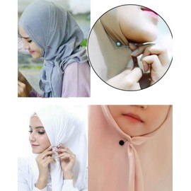 Fxiqini 24Pcs Muslim Hijab Pin Clips U Shape Multicolor Faux Pearl Headscarf Clip Set Scarf Brooch Pin Jewelry Accessories Decor for Women(Drop Shape)
