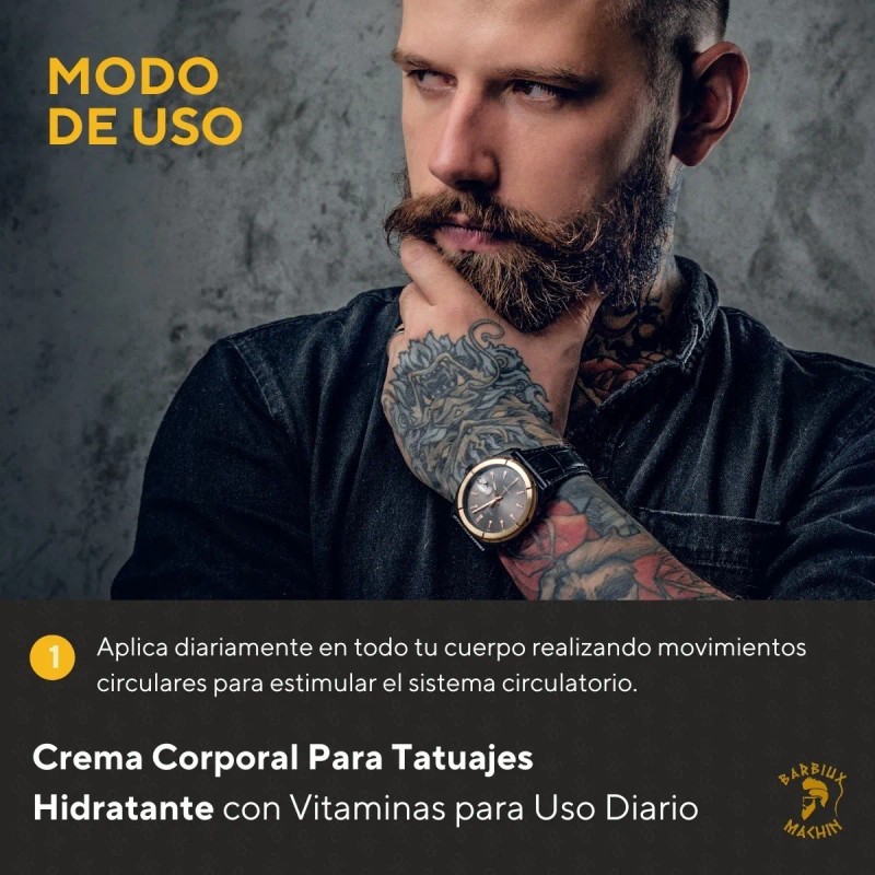 Crema Corporal Para Tatuajes Hidratante Vitamina Uso Diario