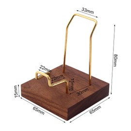 Display Stand for Crystals | Rock Display Stand Brass, Display Stand Easel with Wood Base for Geodes, Fossils, Minerals,