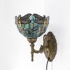 HWDFEI Tiffany Sconce Lamp Stained Glass Wall Lamp,8X10.5X11 Inch Plug