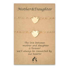 Matching Mother Daughter Bracelets Sets for 2 Mom Daughter Birthday Christmas Gift for Women Girls Gold Bangle Bracelet Gift for Mother Mom Mommy Adjustable Bracelet for Bonus Mom Mother In Law