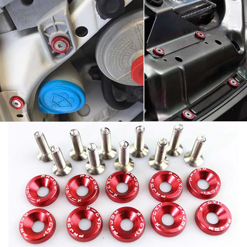 30 Pairs Car Countersunk Washers Screws M6, Anodised Aluminium Washers