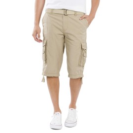 Unionbay Men's Cordova Belted Messenger Cargo Short - Reg and Big and Tall Sizes, Grain, 36