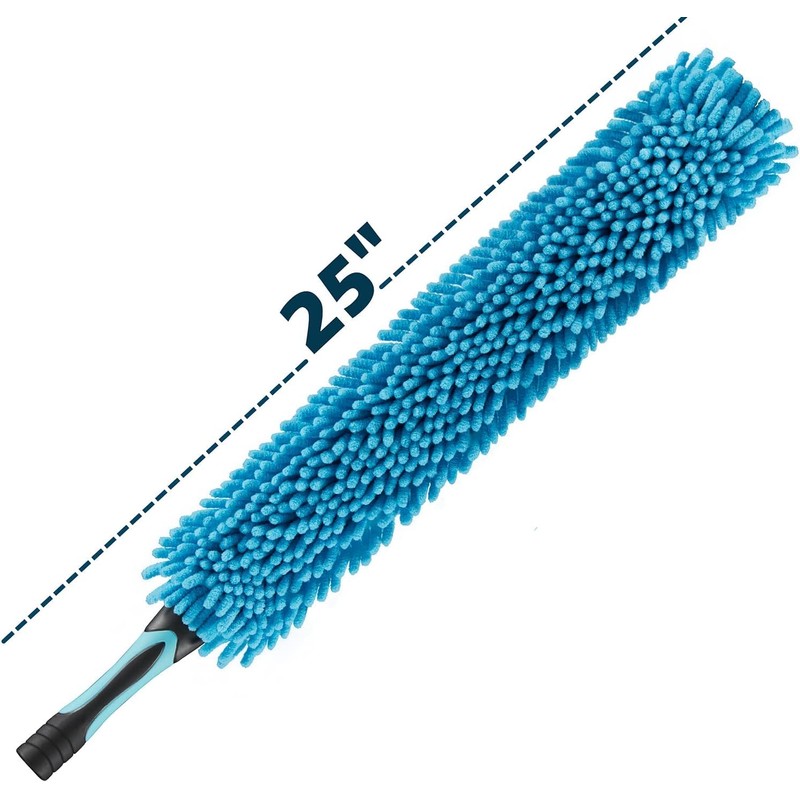Microfiber Flexible Ceiling Fan Duster with Washable Chenille Dusting Cloth,