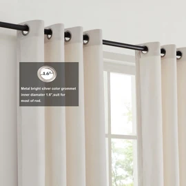 BULBUL Color Block Window Curtains Panels 96 inches Long Cream Ivory Gold Velvet Farmhouse Drapes for Bedroom Living Room Darkening Treatment with Grommet Set of 2