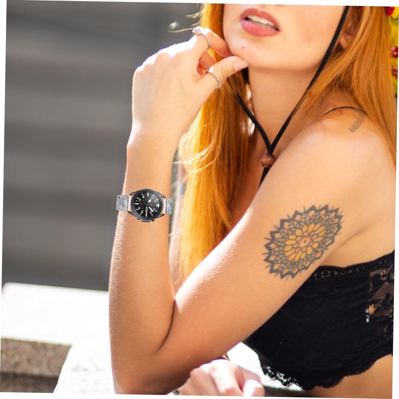 Outanaya 1pc Beautiful Women Watch Band Sparkle Watch Strap Casual