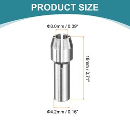 HARFINGTON 4pcs 3.0mm Drill Chucks Collet Bit 18mm Length Mini Electric Grinder Quick Change Replacement Drilling Tool for Rotary Tools