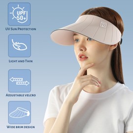Silkglory Sonnenvisier, Sport Strand Sonnenhut mit Breiter Krempe, Keine Kopfschmerzen Sonnenblenden für Damen,Dünne und Faltbare Pferdeschwanz Floppy Visor Cap Damen UV-Schutz – Weiß