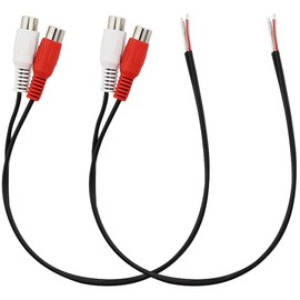 tunghey 2Pack RCA Female to Speaker Wire, RCA Female Plug Adapter Connector to Bare Wire Open End Audio Cable for Amplifier Audio Video Receiver Speakers 0.3M