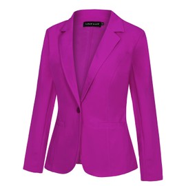MINTLIMIT Women's Classic Blazer with Notched Lapel and Jetted Pockets Versatile and Timeless VT-Purple M