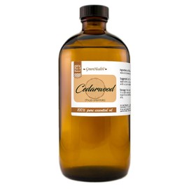 GreenHealth Cedarwood Essential Oil 16 fl oz (473 mL) – 100% Pure & Natural – Bulk Size for DIY, Aromatherapy & More – Amber Glass Bottle