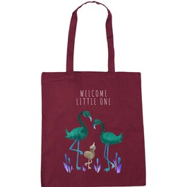Hippowarehouse welcome little one flamingo Tote Shopping Gym Beach Bag 42cm x38cm,10 litres