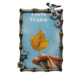 Tricune Floral Picture Frame 4x6, Vintage Photo Frame Made of Metal and High Definition Glass for Table Top Display, Home Decor, Retro Photo Frame