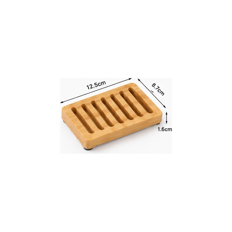 Bamboo Soap Dish for Bathroom & Shower – Self-Draining Design