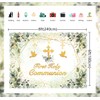 First Holy Communion Backdrop Greenery Baptism God Bless Backdrop Gold