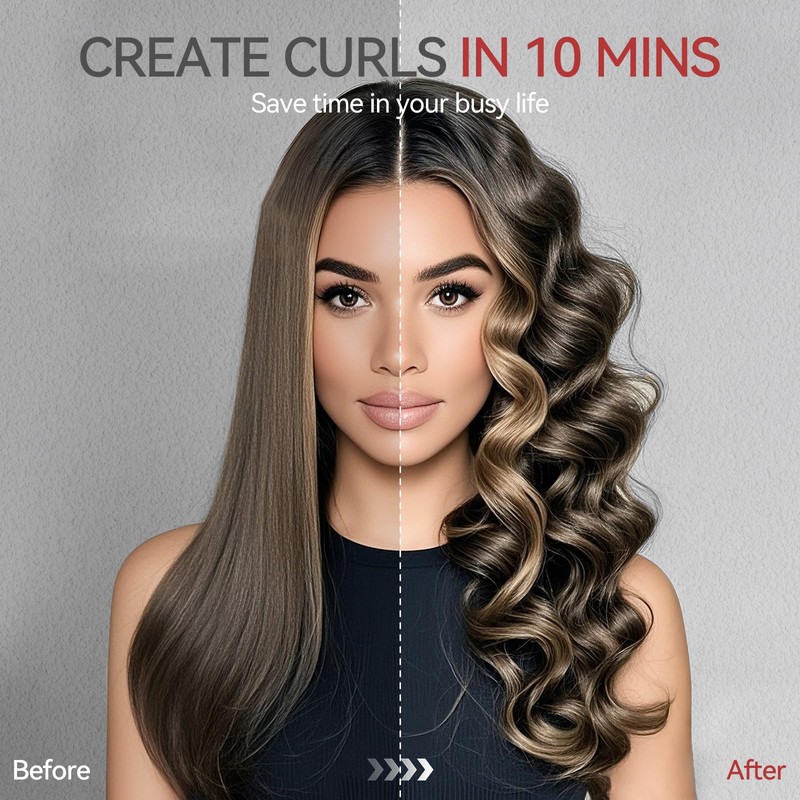 Cordless Curling Iron Hair Curler for use on Medium and