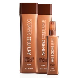 Trio Brazilian Blowout Anti Frizz Shampoo 350 ml-Acondicionador 350 ml-Sellador 100ml