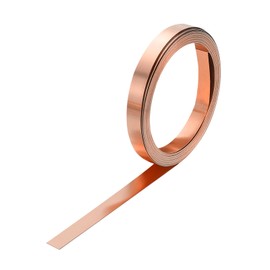 sourcing map Copper Sheet Roll 2500mm x 5mm x 1mm, 0.2" x 8.2ft 38 Gauge 99.9% Pure Copper Flashing Strip Metal Foil Plate for Electricity DIY Projects (Multiple Sizes)