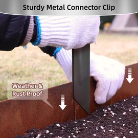 Fixirons 6 Pack Black Straight Clips for 6 & 8 inch Edging Corten Steel Landscape Edging Clip, Garden Border Edging Clip for Landscaping Steel Lawn Edging Clip