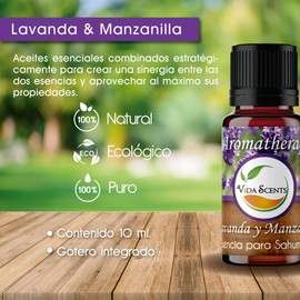 VIDA SCENTS | Aceite Esencial De 10ml 100% Puro Y Natural | Lavanda y Manzanilla