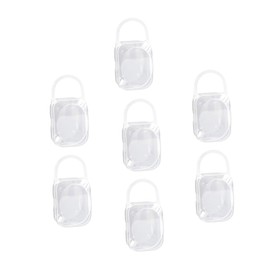 Kisangel 7Pcs Portable Pacifier Storage Box Dust Container for Accessories for Organizing Clips and Pacifiers Durable and Easy to Carry White