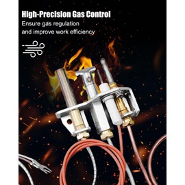 EMIHO 446-511A Propane (LP) Pilot Assembly Fit for Heat-N-Glo Royal Gas Fireplaces with Thermocouple Thermopile Pilot Tubing Replaces 25122 25730 060-515A
