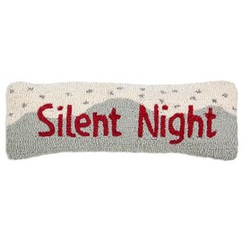 Chandler 4 Corners Artist-Designed Silent Night Hand-Hooked Wool Decorative Throw Pillow (8 in x 24 in) Christmas Pillow for Couches & Beds - Easy Case, Low Maintenance - Winter, Holiday Home Décor