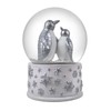 100mm Silver Penguins Playing Snow Globe by The San Francisco