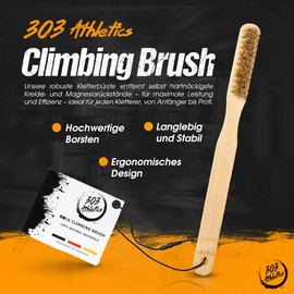 303 Climbing Brush - Sustainable Bamboo Climbing Brush for Chalk & Magnesia - Climbing & Bouldering Accessories - Cleans Handles & Climbing Handles - Perfect for Chalk Bag