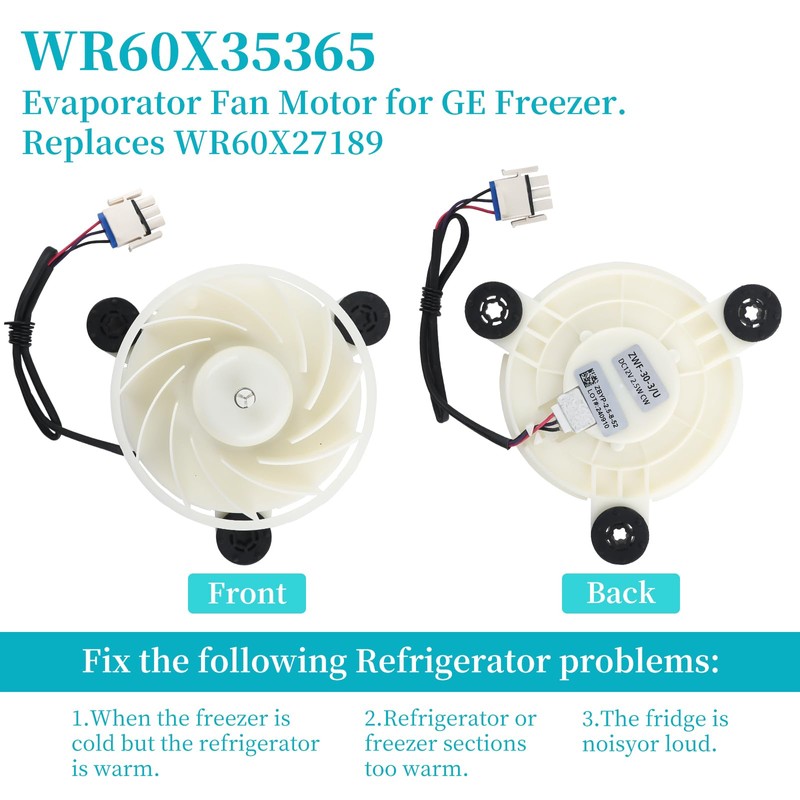 WR60X35365 Evaporator Fan Motor for GE Freezer,Replaces WR60X27189