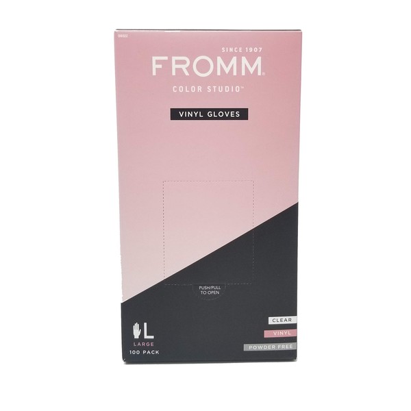 Fromm Color Studio Disposable Vinyl Clear Gloves (100 Gloves per Box)