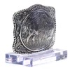 Nocona Men's Crumrine Silver Bison Scaloped Buckle, One Size
