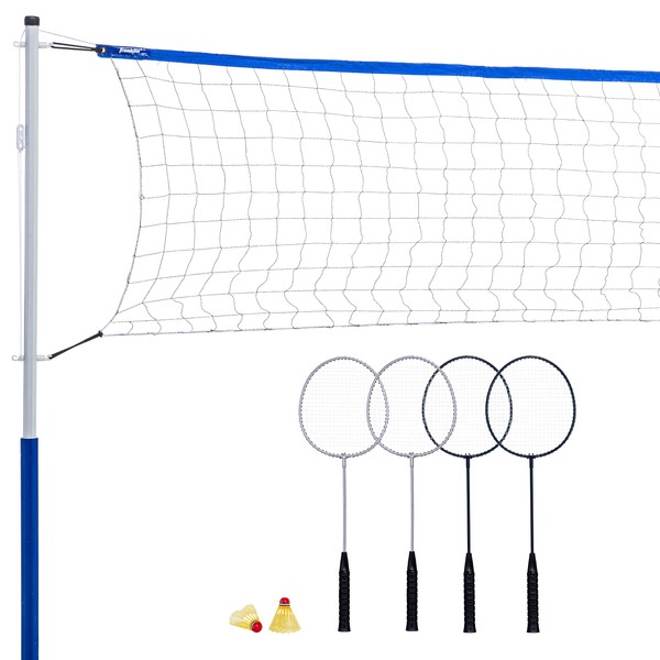 Franklin Sports Portable Badminton Set - Adult and Kids Badminton Net - Perfect Backyard/Lawn Game - Includes 4 Racquets - Recreational