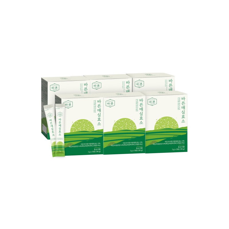Bareun 건강한약속바른 바른 저분자 푸른 매실 효소 30포x6박스(총 180포) Healthy