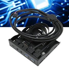 3.5 Inch Front Panel USB C Hub, 10Gbps USB3.2, with 20Pin 2 Port USB 3.0 Hub and 3.5mm Audio Interface, for Win7, 8, 10, 11