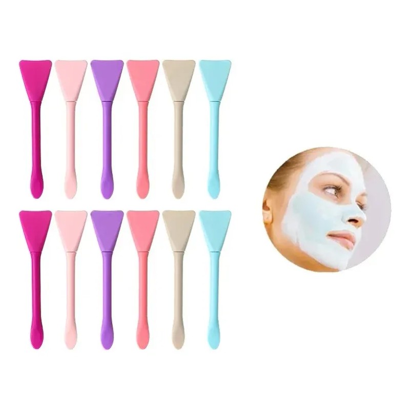 24pz Brocha Espátula Aplicador Mascarilla Facial Silicona