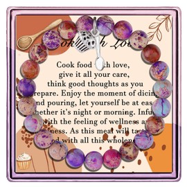 Baking Gifts Gifts For Bakers Cooking Gifts For Women Kitchen Gifts Household Gifts Natural Stone Bracelet Baking Jewelry (Cooking Bracelet)