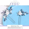IYOU Flower Wedding Hair Pins Purple Crystal Bridal Hair Piece