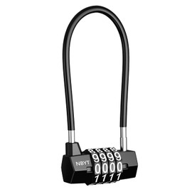 KeeKit 4 Digit Combination Padlock, Resettable Padlock with Steel Cable Rope, Waterproof Lengthened Gym Lock for School, Employee, Gym, Sports Locker, Gate, Case, Toolbox