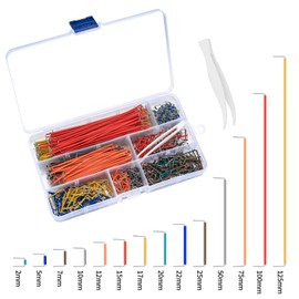 840 Piece Breadboard Jumper Wire Set, Electronics Breadboard Breadboard Breadboard Wire Bridges Set, Jumper Cable Wires Kit Male to Male 14 Different Lengths Assorted, with Plastic Clips