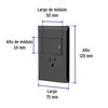 Volteck PA-APCO15-LN, Placa armada negra 1 interruptor sencillo 1 contacto