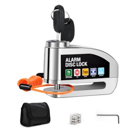 Kayoosi - Candado Antirrobo para Motocicletas 110 dB con Alarma, Sensor de Movimiento para Frenos de Disco, Cable de Seguridad 4.3 Pies - Impermeable, Compatible con Vehículos de Disco