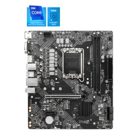 MSI PRO H610M-G DDR4 Motherboard, Micro-ATX - Supports Intel 12th Gen Core Processors, LGA 1700 - 2 x DIMMs (3200MHz), 1x PCIe 4.0 x16 slot, 1 x M.2 Gen3, USB 3.2 Gen1, 1G LAN, HDMI 2.1 & DP 1.4