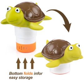 Pool Floater, Turtle Floating Dispenser Fits 1" Tablets for Swimming Pool, SPA, Hot Tub