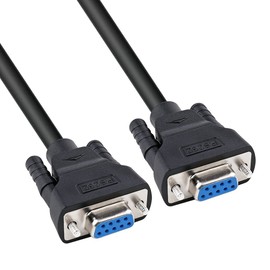 DTech 5 Feet RS232 Serial Cable Female to Female 9 Pin Straight Through (Black, 1.5 Meter)