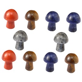 Ipetboom 2sets Mini Mushroom Adornment Crystal Small Decorative Mushroom Crystal for Home 10pcs*2 Random Color