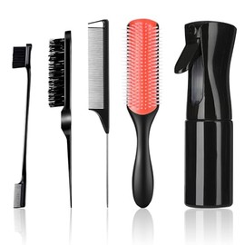 Juego de 5 Piezas de Peines y Cepillos, Kit de Belleza Completo para Mujeres y Hombres, Incluye Cepillo para Cejas de Doble Cabeza, Cepillo para...   